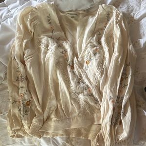 flowey boho embroidered american eagle blouse